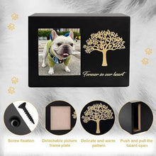 Load image into Gallery viewer, Cremation Urn for Dogs Funeral with Photo Frame Wood Cat Ashes Keepsake Box