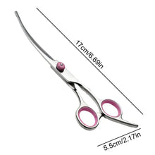 Load image into Gallery viewer, Curved Dog Grooming Scissors Curved Dog Trimmer Trimming Hair Scissors Safety Pet Tool With Round Tips Professional Grooming