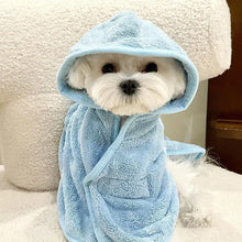 Load image into Gallery viewer, Dog Hooded Bath Towel Quick Drying Super Absorbent Pajamas Pet Cat Bath Robe Cute Dog Clothes Cloak For Puppy Small Dogs Cats