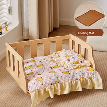 Load image into Gallery viewer, Wooden Dog Bed Four Seasons Universal Teddy Small Dog Summer Special Bed Suspended Off-the-und Pet Wood Bed