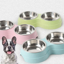 Load image into Gallery viewer, Double Pet Bowls Dog Food Water Feeder Stainless Steel Pet Drinking Dish Feeder Cat Puppy Feeding Supplies Small Dog Accessories