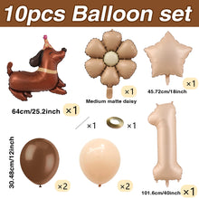 Load image into Gallery viewer, 1 set of dog pet themed birthday balloon decoration set, daisy, husky, spotted dog, sausage, dog, bago, aluminum foil balloon