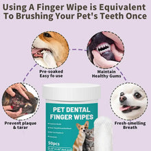 Load image into Gallery viewer, Pet Teeth Cleaning Wipes 50-Pieces Pet Dog Teeth Brushing Wipes For Cleaning Bad Breath Remover Wipes For Outdoors Traveling