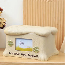 Load image into Gallery viewer, Resin Pet Urns Dogs Cats Cremation Urn Peaceful Memorial with Photo Frame Cremation Urns for Animal Ashes Funeral Pet Ashes Box