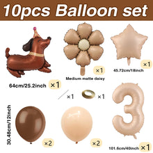 Load image into Gallery viewer, 1 set of dog pet themed birthday balloon decoration set, daisy, husky, spotted dog, sausage, dog, bago, aluminum foil balloon