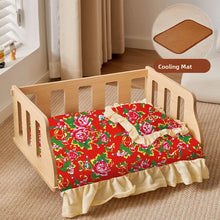 Load image into Gallery viewer, Wooden Dog Bed Four Seasons Universal Teddy Small Dog Summer Special Bed Suspended Off-the-und Pet Wood Bed