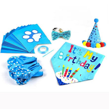 Load image into Gallery viewer, Dog Birthday Party Supplies Birthday Bandana Set with Birthday Hat Scarf Birthday Banner Balloons Party Decorations Supplies