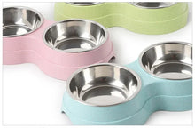 Load image into Gallery viewer, Double Pet Bowls Dog Food Water Feeder Stainless Steel Pet Drinking Dish Feeder Cat Puppy Feeding Supplies Small Dog Accessories