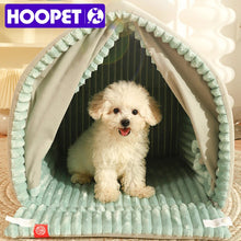 Load image into Gallery viewer, HOOPET Closed Dog House Winter Windproof Nest for Dogs Cats with Door Curtain Outdoor Portable Cat Tent Dog Villa Sleep Kennel