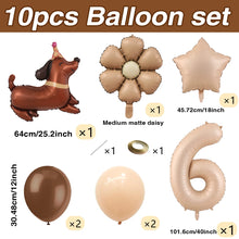 Load image into Gallery viewer, 1 set of dog pet themed birthday balloon decoration set, daisy, husky, spotted dog, sausage, dog, bago, aluminum foil balloon