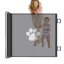 Load image into Gallery viewer, Dog Gate Indoor Retractable Mesh Baby Fence Pet Accessories For Porch Window Fireplace Doorway Yard Nursery Kitchen Balcony Pool