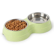 Load image into Gallery viewer, Double Pet Bowls Dog Food Water Feeder Stainless Steel Pet Drinking Dish Feeder Cat Puppy Feeding Supplies Small Dog Accessories