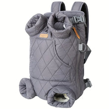 Load image into Gallery viewer, Cozy Pet Carrier Backpack for Dogs - Fleece-Lined, Front Legs Out, Hands-Free Design for Hiking & Travel.