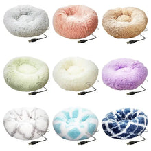 Load image into Gallery viewer, Soft Plush Pet Beds USB Heating Round Dog Bed Donut Round Beds For Small Medium Dogs And Cats Comfortable And Machine Washable