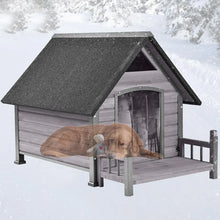 Load image into Gallery viewer, Dog House Outdoor, Insulated Kennel Outside for Large Breed, Weatherproof Shelter with Anti-Chewing Iron Frame