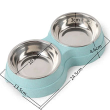 Load image into Gallery viewer, Double Pet Bowls Dog Food Water Feeder Stainless Steel Pet Drinking Dish Feeder Cat Puppy Feeding Supplies Small Dog Accessories