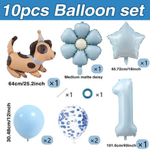 Load image into Gallery viewer, 1 set of dog pet themed birthday balloon decoration set, daisy, husky, spotted dog, sausage, dog, bago, aluminum foil balloon