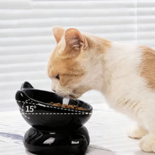 Load image into Gallery viewer, Cat Bowl Pet Accessories Ceramic Diagonal High Feet Cute Protection Cervical Spine Dog Bowl Drink Water Bowl Pet Supplies