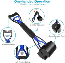 Load image into Gallery viewer, Dog Pooper Scooper Pet Long Handle Jaw Poop Scoop Picker Excrement Collector Clean Tools Outdoor Foldable Animal Feces Cleaner