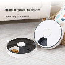 Load image into Gallery viewer, Round Automatic Cat & Dog Feeder 6 Grids 6 Meals Timing 24H Electric Dry Food Dispenser Practical Automatic Pet Feeding Supplies