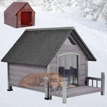 Load image into Gallery viewer, Dog House Outdoor, Insulated Kennel Outside for Large Breed, Weatherproof Shelter with Anti-Chewing Iron Frame
