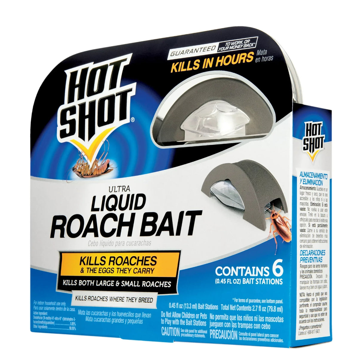 HOT SHOT Ultra Liquid Roach Bait Traps, 6 Count, Roach Repellent and Killer, Kill Roaches And Eggs
