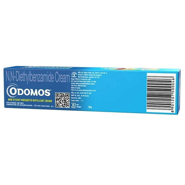 Dabur Odomos Non-Sticky Mosquito Repellent Cream (with Vitamin E & Almond) - 50g