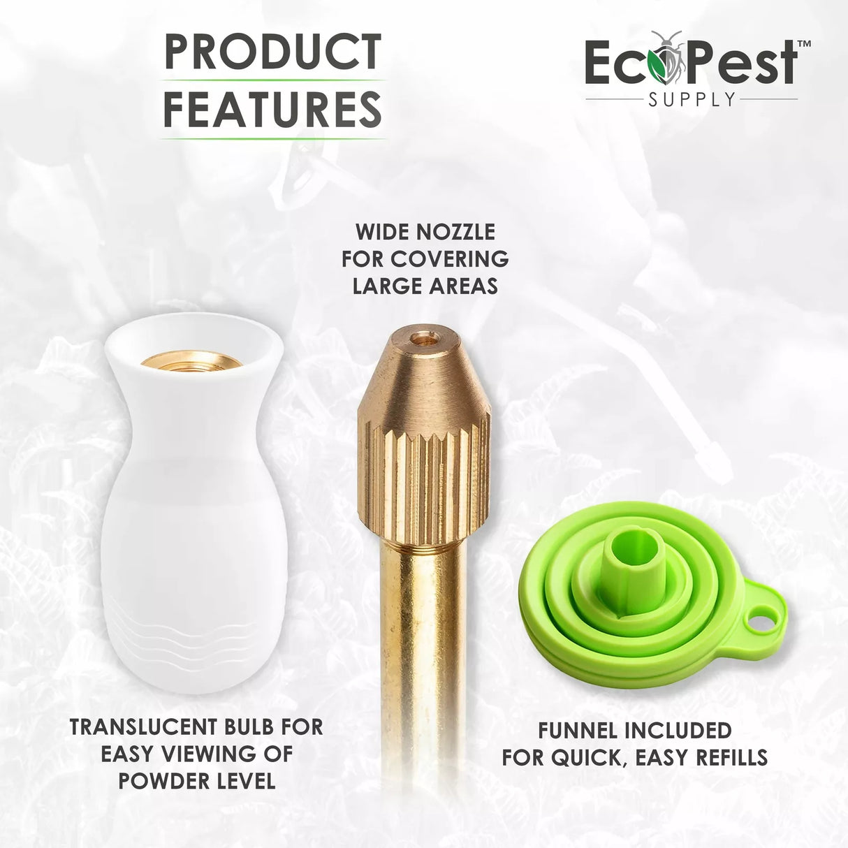 Powder Duster | Pest Control Powder Applicator for DE and Other Powders