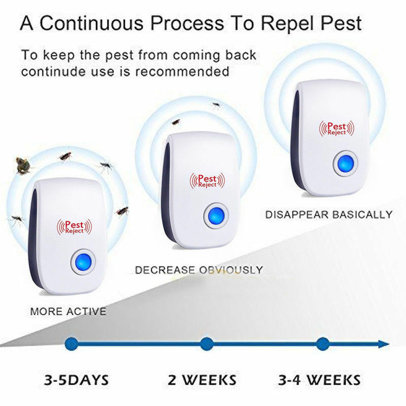 6pack Ultrasonic Pest Repeller Control Electronic Repellent Mice Rat Reject 2018