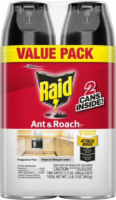RAID Ant & Roach Killer 26 Fragrance 17.5 oz Insect Repellent Spray (Pack of 2 Units)