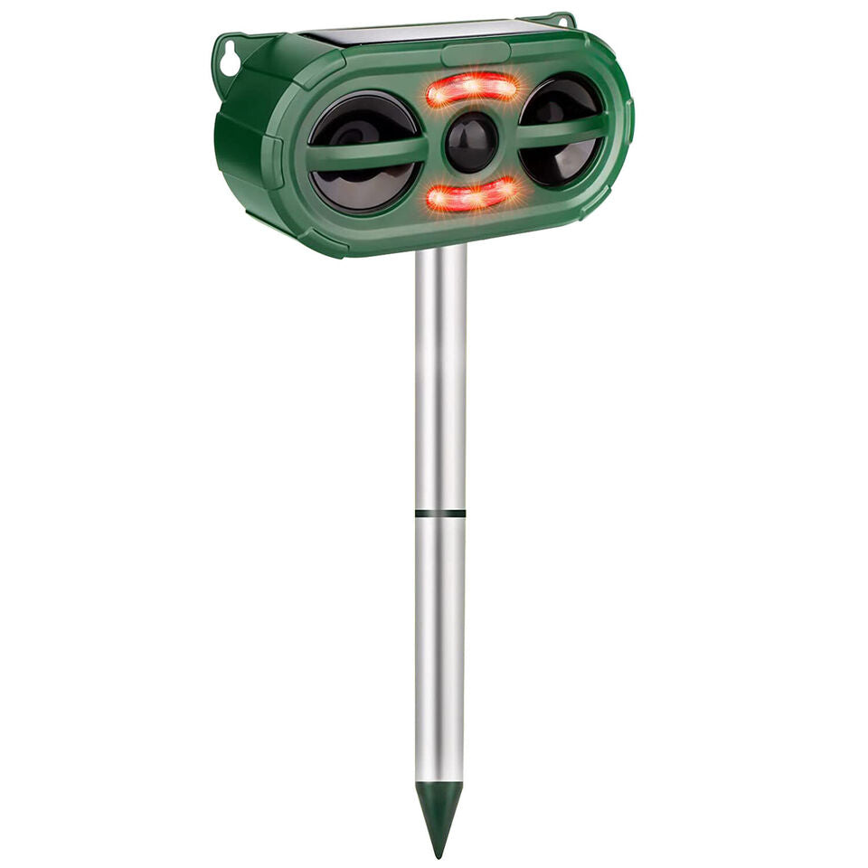 Solar Ultrasonic Animal Repeller Sensor Deer Raccoon Squirrel Garden Repellent