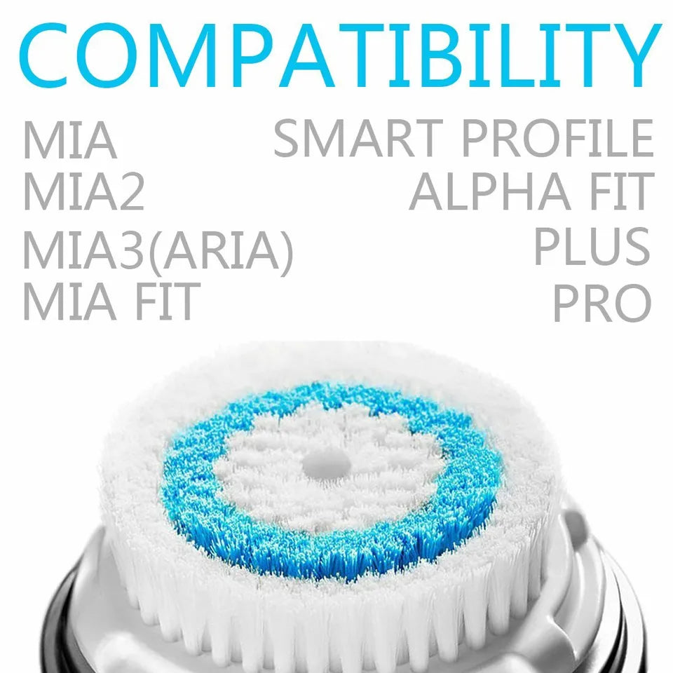 4-Pack Deep Pore Replacement Facial Brush Heads For Clarisonic Mia SmartPro