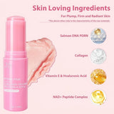 2PCS PDRN Pink Collagen Volume Multi Balm Stick - Hydrating Balm Eye Cream Make Up Base & Moisture Stick, Collagen Wrinkle Stick Face & Body Balm for Neck, Forehead, Smile Lines, Lips