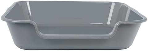 1 Pack of Extra Large Cat Litter Box (ABS Material), Low Entry Senior Litter Pen for Geriatric Kitty Big Cats, Jumbo Pet Safe Litter Boxes Tray for Indoor Pets Potty (Gray, 24" L x 20" W)