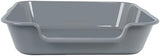 1 Pack of Extra Large Cat Litter Box (ABS Material), Low Entry Senior Litter Pen for Geriatric Kitty Big Cats, Jumbo Pet Safe Litter Boxes Tray for Indoor Pets Potty (Gray, 24" L x 20" W)