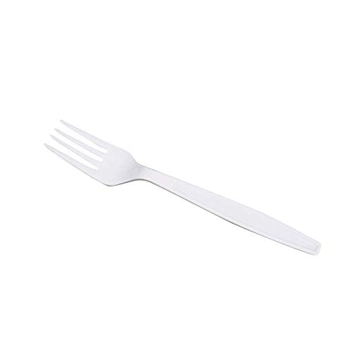 Karat U3530W 7" Poly-Wrapped Heavy-Weight Disposable Fork, White (Pack of 1000)