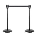 Amazon Basics Premium Crowd Control Stanchions with Easy Assembly, 6.5 foot Sturdy Retractable Belts - Pack of 2, Black