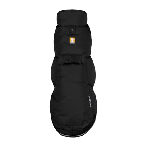 Ruffwear, Quinzee Dog Winter Jacket, Insulated Packable Puffer Vest with Leash Portal, Reflective Trim & Weather‑Resistant Shell, Adjustable Fit Coat, Harness Compatible, Obsidian Black, Small