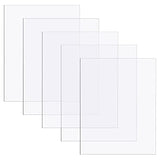 Zonon Clear Polycarbonate Sheets Plastic Sheet Thin Rigid Shatter Resistant Plastic Panel for DIY Crafts Document Picture Frames(5 Pcs,8 x 10 x 0.04 Inch)