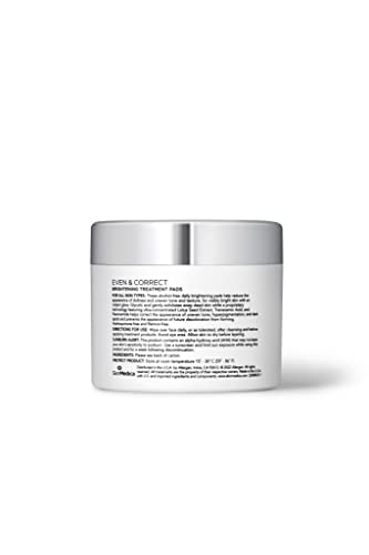 SkinMedica Even & Correct Brightening Treatment Pads For Face Exfoliating, 10% Glycolic Acid Pads That Are Retinol-Free, Alcohol-Free and Hydroquinone-Free, 60 Ct