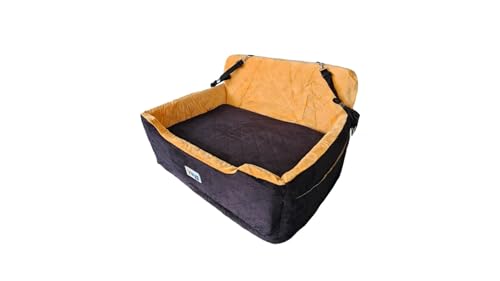 Large Dog Car Seat – Booster Seat Bed for Pets up to 55 lbs, Black, Travel Safety | Fits 2 Small Dogs Pets| Washable Cover & Thick Cushion | Rear Seat or SUV
