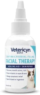 Vetericyn Plus Feline Facial Therapy | Healing Aid and Skin Repair for Different Cat First Aid Needs, Including Cat Acne, Cat Ear and Eye Problems. 2 Ounces