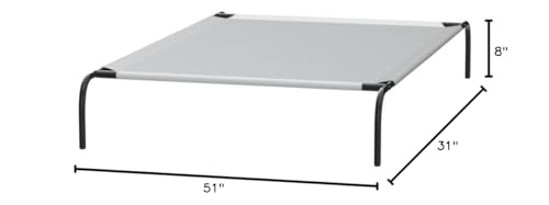 Amazon Basics Cooling Breathable Elevated Dog Bed with Metal Frame for Large Dogs, 51" x 31" x 8", Grey