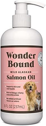 Amazon Brand - Wonder Bound Wild Alaskan Salmon Oil for Dog, Cat, 8 fl oz