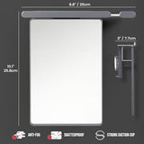 TAILI Shower Mirror Fogless for Shaving with Razor Holder, NO-Drilling & Removable Large Mirror Fogless Suction Wall Mounted, Shatterproof & Waterproof - for Men and Women(Grey)