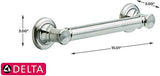 DELTA 41612-SS Traditional Decorative Grab Bar, 12", Brilliance Stainless Steel