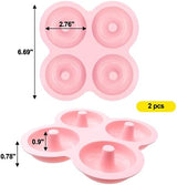 2 Pcs Air Fryer Donut Mold,Donut Pan,Reusable Donut Molds, Silicone doughnut mold, Cavity Non-Stick Bagel Pan,Ninja 2qt-8qt Air Fryer Accessories, Donut Pan for Baking