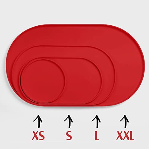 DogBuddy Dog Food Mat - Waterproof Dog Bowl Mat, Silicone Pet Mat for Food and Water Bowls, Nonslip Pet Feeding Mat with Edges, Dogs Food Mats for Floors, Puppy Supplies (Small, Red)