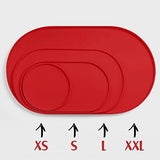 DogBuddy Dog Food Mat - Waterproof Dog Bowl Mat, Silicone Pet Mat for Food and Water Bowls, Nonslip Pet Feeding Mat with Edges, Dogs Food Mats for Floors, Puppy Supplies (Small, Red)