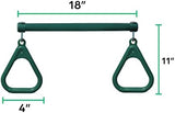 Jungle Gym Kingdom Swing Sets for Backyard, Monkey Bars & Swingset Accessories - Set Includes 18" Trapeze Swing Bar & 48" Heavy Duty Chain with Locking Carabiners - Outdoor Play Equipment (Green)